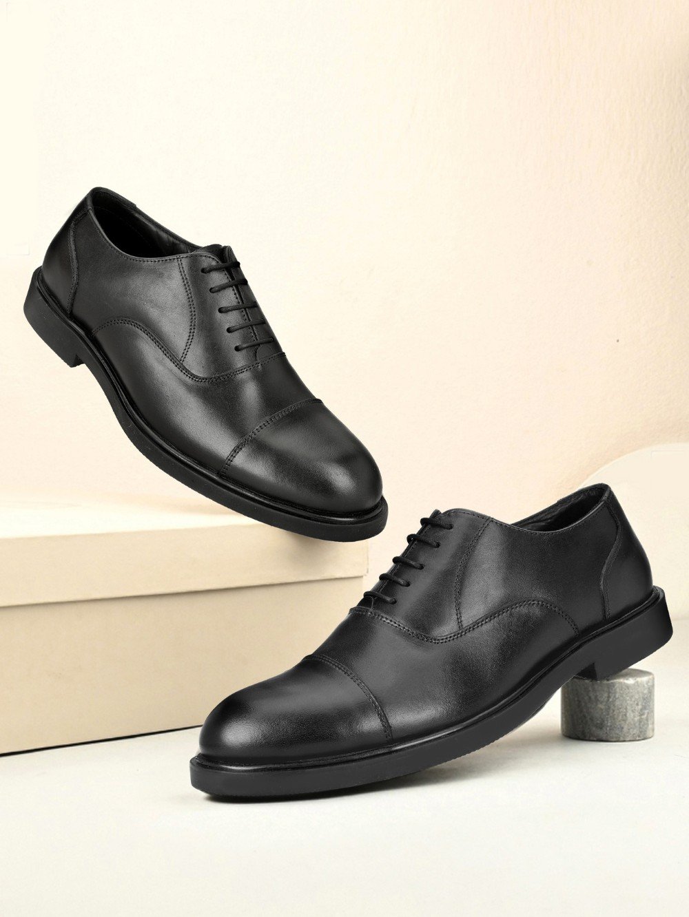 Black Leather Derby Shoes-7015_BLACK (3)